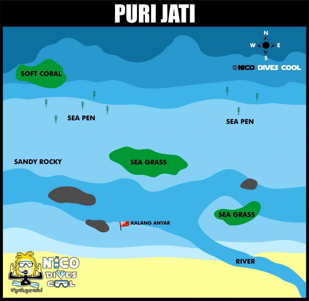 Carte de plongée de Puri Jati